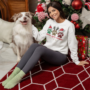 christmas personalized merry dog mama sweatshirt