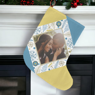 Christmas Personalized Modern Photo Large Christmas Stocking