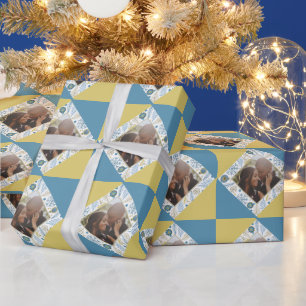 Christmas Personalized Modern Photo Wrapping Paper