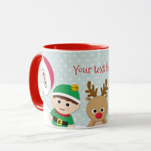 Christmas Personalized Mug, Santa Claus, Elf Mug