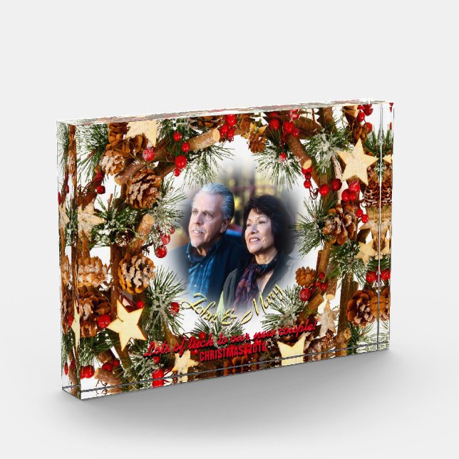 Christmas personalized Photo Frame Photo Block (Left)