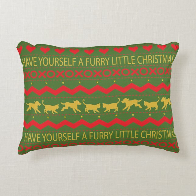 Christmas Personalized Pillow "Furry XMAS" Dog/Cat (Front)
