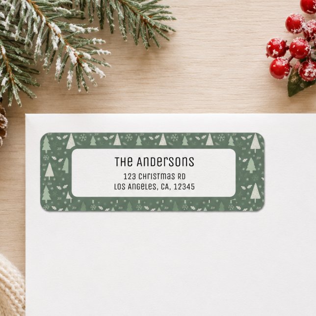 Christmas Personalized Sage Green Return Address (Christmas Personalized Sage Green Return Address Label)