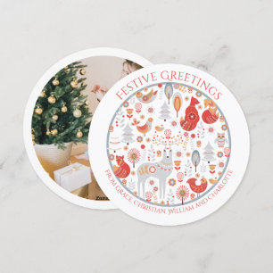 Christmas Personalized Scandinavian Nordic Forest Holiday Card