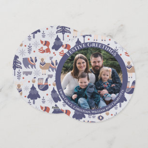 Christmas Personalized Scandinavian Nordic Forest Holiday Card