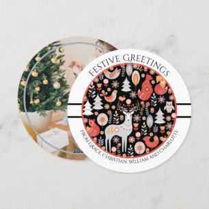 Christmas Personalized Scandinavian Nordic Forest Holiday Card
