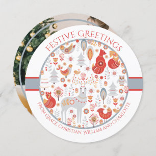 Christmas Personalized Scandinavian Nordic Forest Holiday Card
