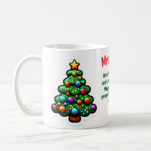 Christmas personalized teachers coffee mug gift