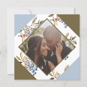 Christmas Personalized Winter Berry Photo Holiday Card