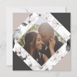Christmas Personalized Winter Flowers Photo Holiday Card