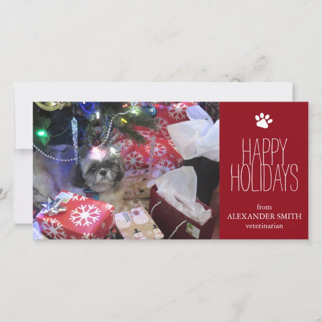 Christmas Pet  8" x 4" Photo Card (Front)