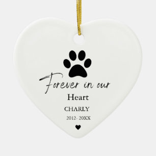 Christmas Pet Cat Dog Memorial name Ceramic Ornament