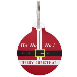 Christmas Pet ID Tag Funny Santa Claus Design