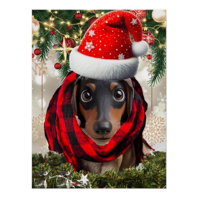 Christmas Pet Portrait from Photo  Poster (Front)