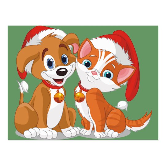 Christmas Pets Postcard
