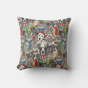 christmas pets throw pillow