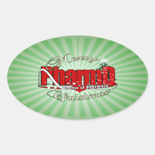 CHRISTMAS PharmD Doctor of Pharmacy Oval Sticker