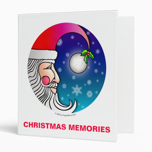 Christmas Photo Album, Binder - Santa Moon (Front/Inside)