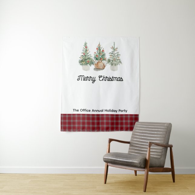 Christmas Photo Backdrop Photo Booth personalized Tapestry (In Situ)