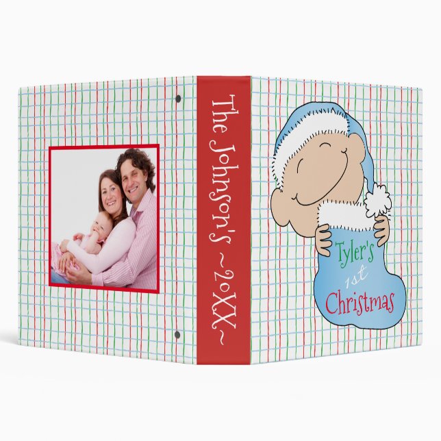 Christmas Photo Binder Personalize Baby/Blue (Background)
