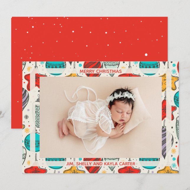 Christmas Photo Birth Announcements (Front/Back)