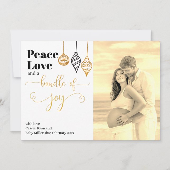 Christmas Photo Bundle of Joy Pregnancy Announcement (Front)