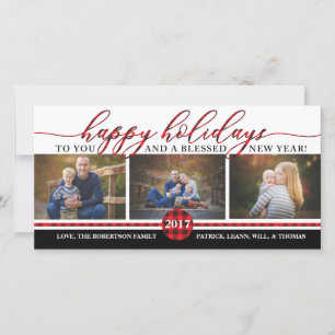 Christmas Photo Card, Buffalo Plaid Holiday Card