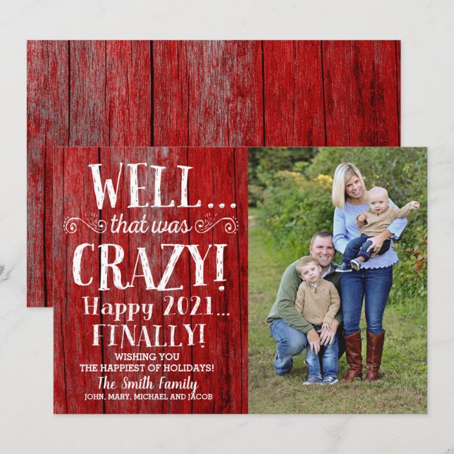 Christmas Photo Card, Holiday Card, Funny, 2020 Invitation (Front/Back)