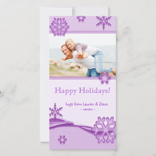 Christmas Photo Card Holiday Purple (Front)