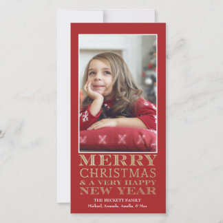 Christmas Photo Card - Merry Christmas Gold