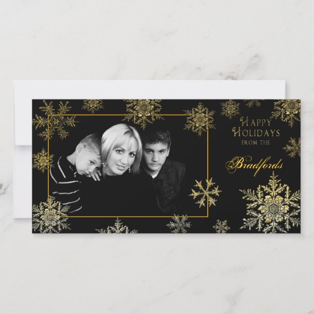 Christmas Photo Card - Snowflakes (Front)