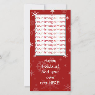Christmas Photo Card Template Snowflakes