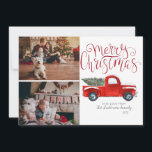 Christmas Photo Card - Vintage Red Truck<br><div class="desc">Make this Christmas merry and bright with our Red Truck in Snow photo card. There is nothing like getting a personalized photo card in the mail. This tradition may seem a little old-fashioned to some, but many people still enjoy it. You can find kiosks at many big box stores that...</div>
