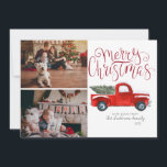 Christmas Photo Card - Vintage Red Truck<br><div class="desc">Make this Christmas merry and bright with our Red Truck in Snow photo card. There is nothing like getting a personalized photo card in the mail. This tradition may seem a little old-fashioned to some, but many people still enjoy it. You can find kiosks at many big box stores that...</div>