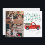Christmas Photo Card - Vintage Red Truck<br><div class="desc">Make this Christmas merry and bright with our Red Truck in Snow photo card. There is nothing like getting a personalized photo card in the mail. This tradition may seem a little old-fashioned to some, but many people still enjoy it. You can find kiosks at many big box stores that...</div>