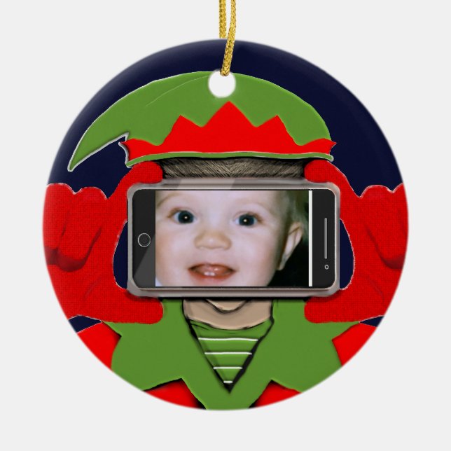 Christmas Photo Ceramic Ornament (Front)