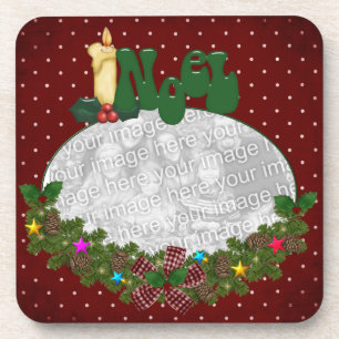 Christmas photo coaster set template
