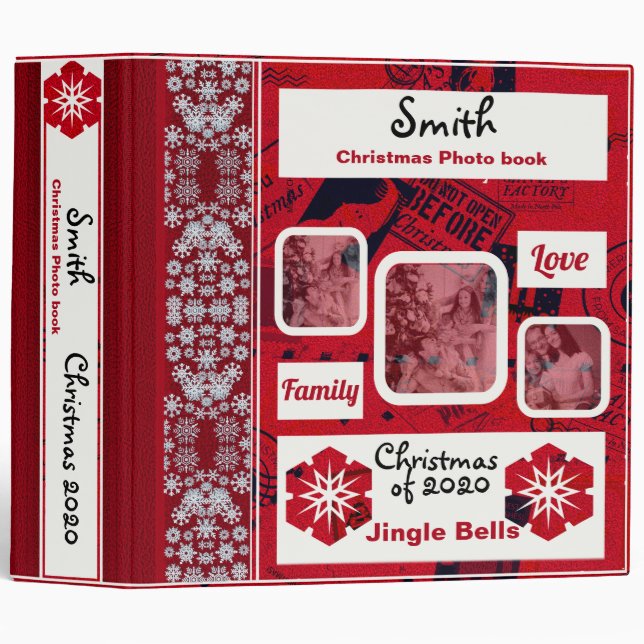 Christmas Photo Collage Album Binder (Front/Spine)