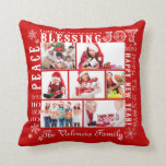 Christmas Photo Collage-Fully Customizable Throw Pillow<br><div class="desc">Add 7 personalized photos to this holiday pillow design and create a memorable treasure for friends and family. Full-colour high quality printing on a festive graphic background filled with graphics and text for your holiday season. To add photos: 1) Go to Personalize it section 2) Click Change and upload your...</div>