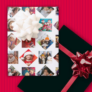 Christmas Photo Collage Holiday Wrapping Paper Sheet