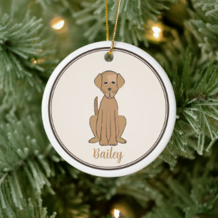 Christmas Photo Cute Puppy Dog Labrador Ceramic Ornament