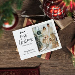 Christmas Photo Family | Our First Christmas Postc Postcard<br><div class="desc">Christmas Photo Family | Our First Christmas</div>
