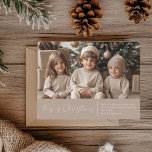 Christmas Photo Family | Red Joy Postcard<br><div class="desc">Celebrate the spirit of the season with our elegant Christmas postcard in soft neutral tones. Featuring your favourite family photo and customizable text that reads, "This is Christmas, " along with a personalized name, this card adds a heartfelt touch to your holiday greetings. Perfect for sharing joy with loved ones,...</div>