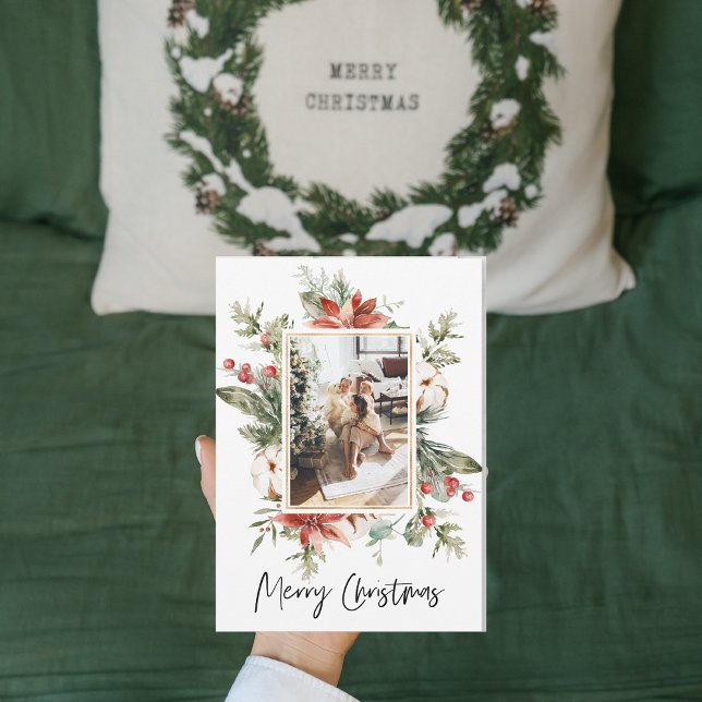 Christmas Photo & Floral Frame | Merry Christmas (Creator Uploaded)