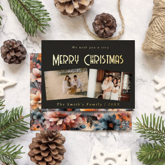 Christmas photo foil holiday postcard