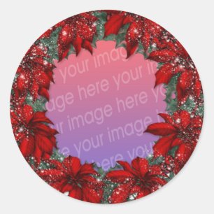 Christmas Photo Frames Classic Round Sticker