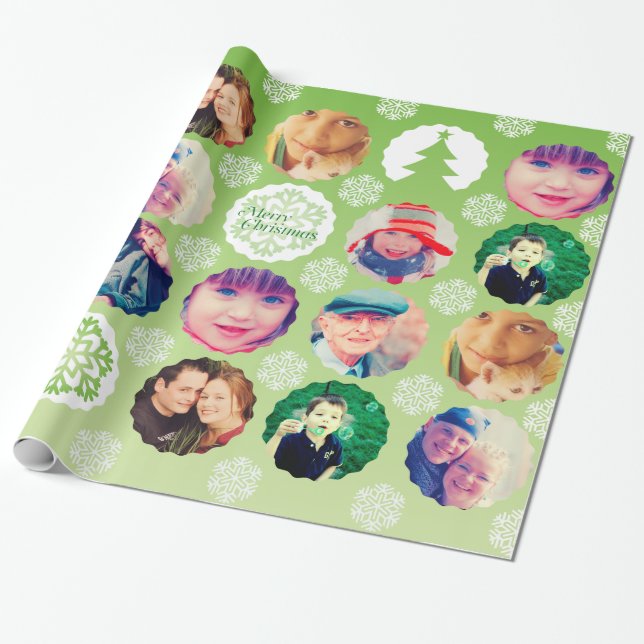 Christmas Photo Gift Wrapper Wrapping Paper (Unrolled)