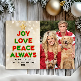 Christmas Photo Holiday Tree Star Elegant Modern Card