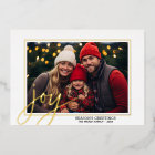 Christmas Photo Horizontal Script Gold JOY in real