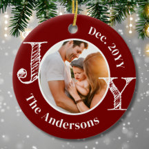 Christmas Photo Keepsake Joy Modern Minimalist 